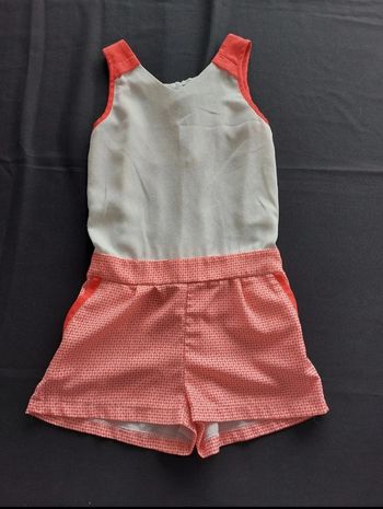 Combishort blanc et corail