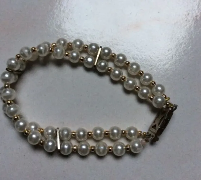 Bracelet deux rangs de perles