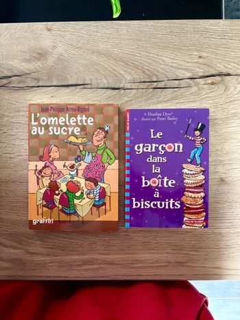 Lot de livres L’omelette au sucre / Le garçon dans la boîte à biscuits pour enfants