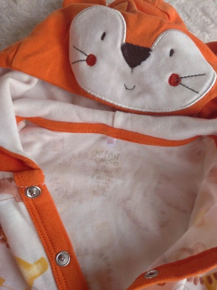 Combi barboteuse pyjama avec pied capuche été léger Garçon 6 mois Lion Tigre Léopard first Chicco - photo numéro 10
