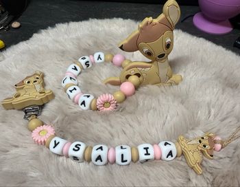 Attache tétine personnalisée bambi