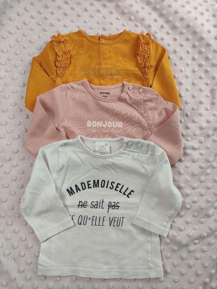 Lot de 3 sweatshirts manches longues Kiabi taille 6 mois - photo numéro 1