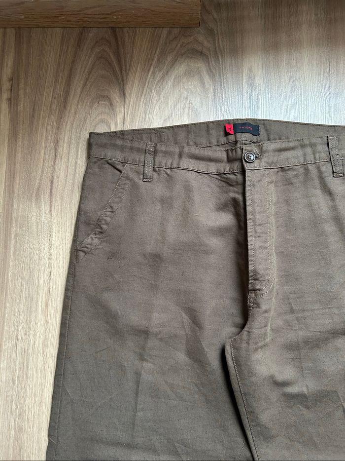 Pantalon marron uni en lin Homme H&Lewis Tailles 44-46 - photo numéro 3