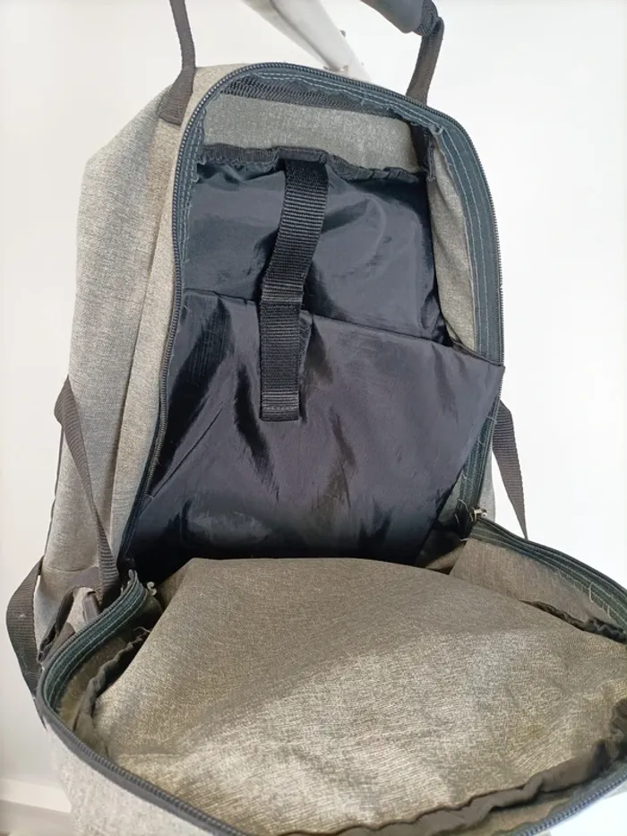 Sac à dos Eastpak gris multiple poches école voyage été - photo numéro 7