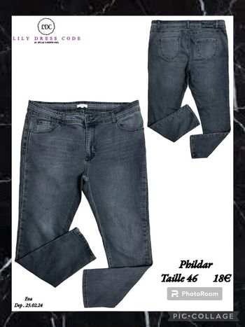 🖤 Jean noir délavé – Phildar – Taille 46 SOLDÉ -20%🖤