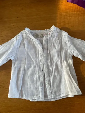 Chemise blanche Zara fille 6-9 mois