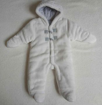 Combinaison blanc/gris 3-6 mois
