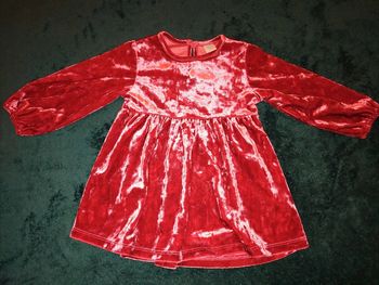 Robe velours rouge bébé fille 6 mois