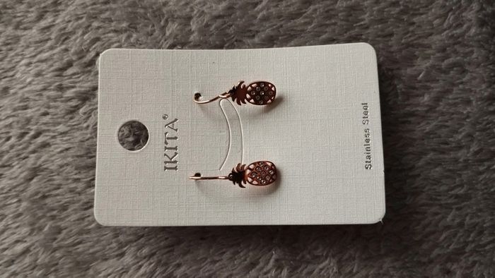 Boucles d'oreilles doré ananas ikita - photo numéro 2