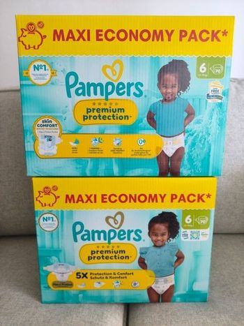 Pampers premium T6 2x70 couches