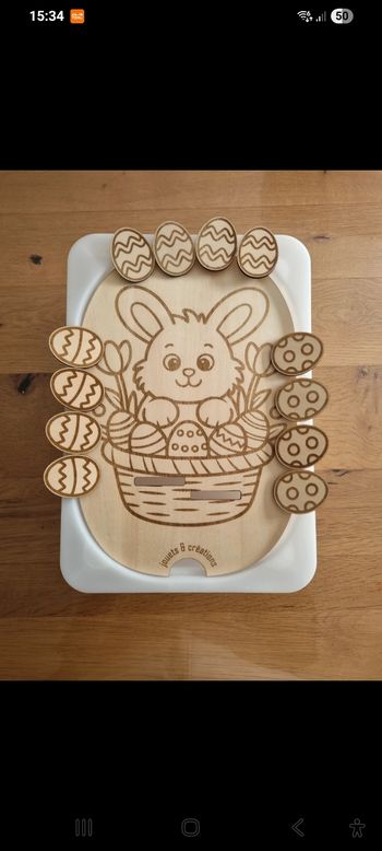 Petit insert pour  bac Trofast "Lapin de Pâques" avec jetons œufs de Pâques