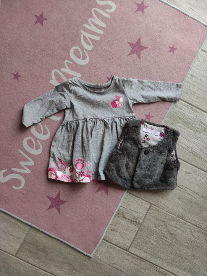 Robe et gilet moumoute 3 mois
