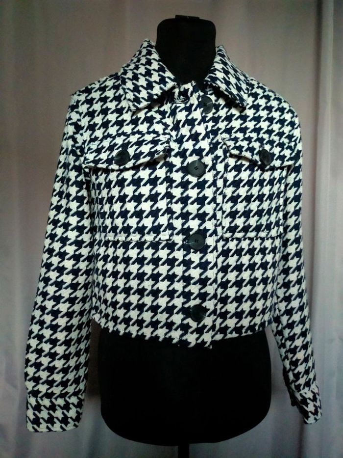 Veste courte pied-de-poule ONLY – XS - photo numéro 3