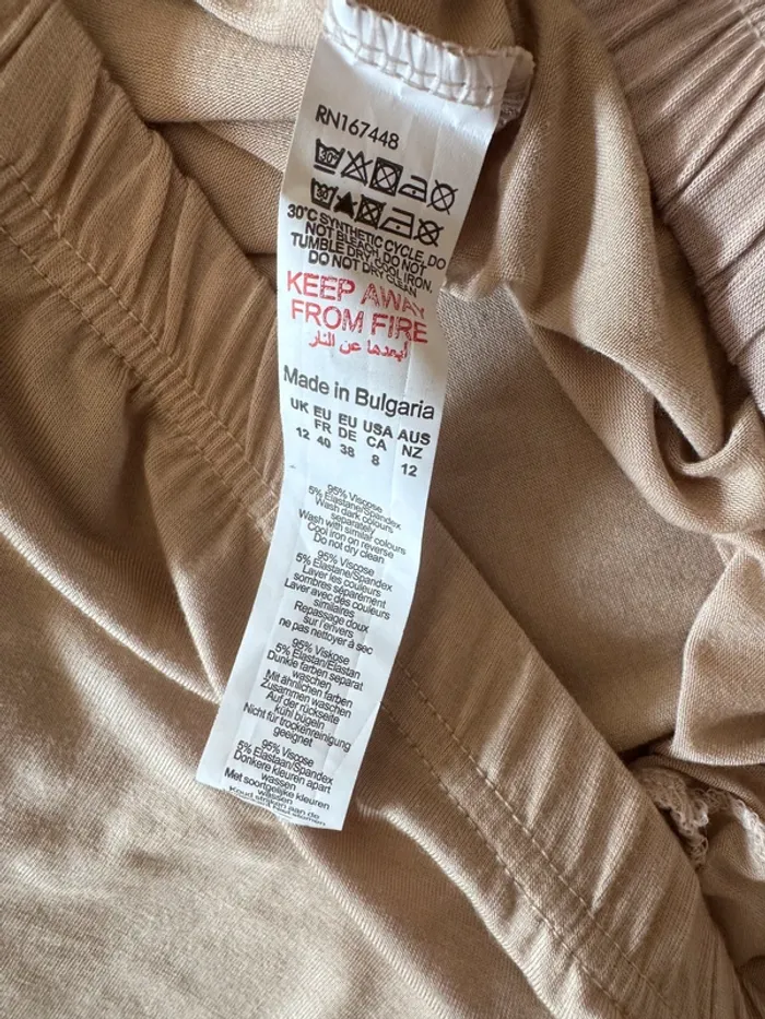 Pantalon Boohoo Jersey "Wide Leg Pj" - Jambes Larges - Beige Taille 40 - Neuf - photo numéro 5