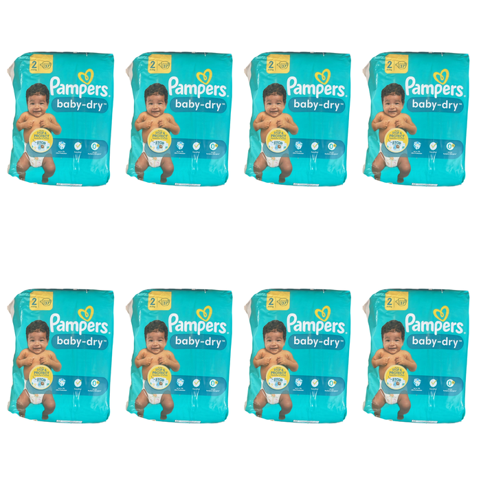 Lot de 296 Couches Pampers Baby Dry 4-8 kg Taille 2 Neuf