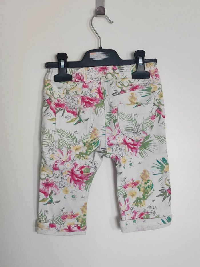 Pantalon tropical fleur rose vert blanc jaune - photo numéro 5