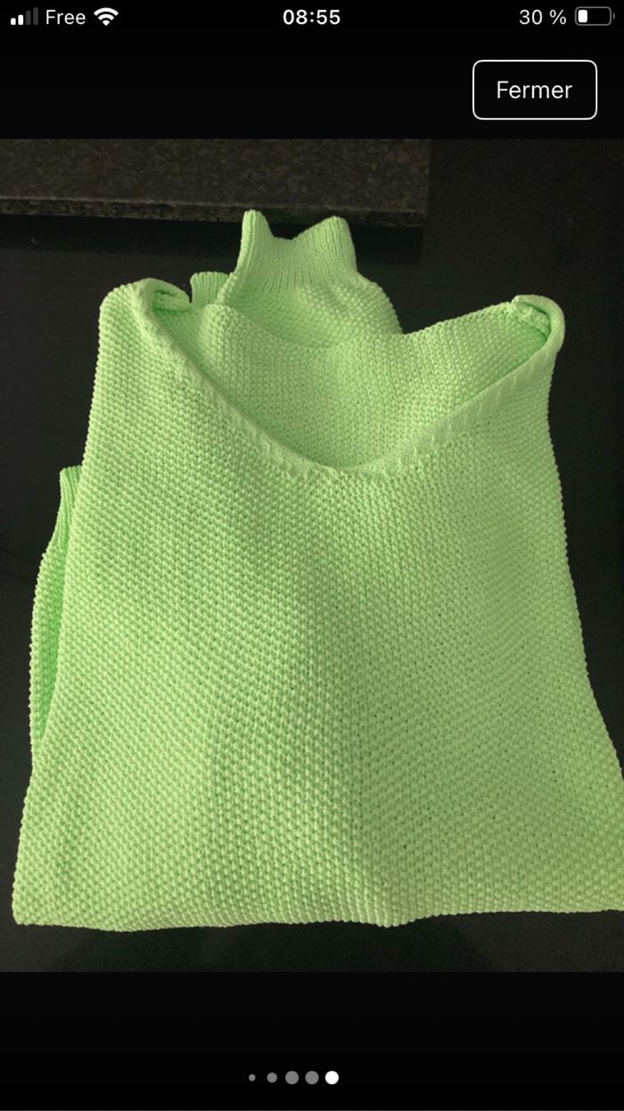 Pull vert pomme neuf - photo numéro 6