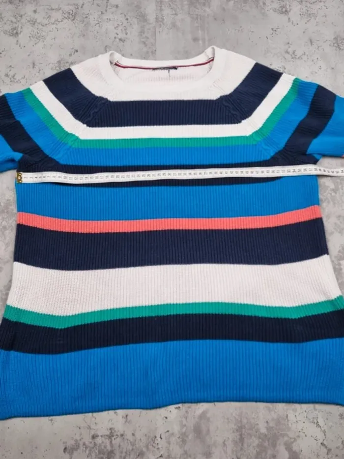 Pull rayé multicolore Tommy Hilfiger – Taille XL Femme (mesures en photos) - photo numéro 8