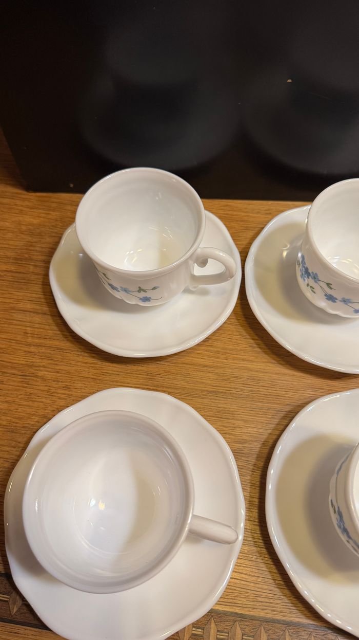 Ensemble 6 petites tasses et les soucoupes Arcopal Myosotis Véronica - photo numéro 9