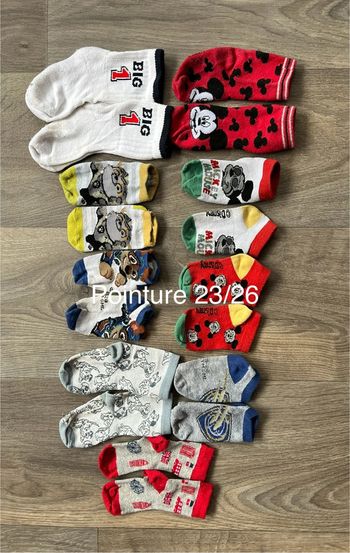 Lot de 9 paires de chaussettes pointure 23/26 Pat’patrouille Mickey