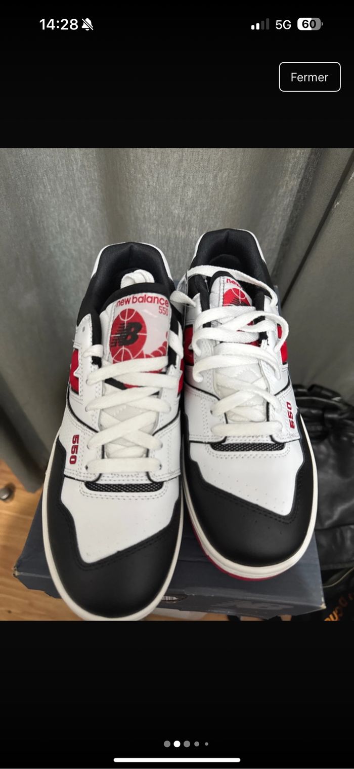 New Balance 550 Black Red White taille 41.5 neuve - photo numéro 2