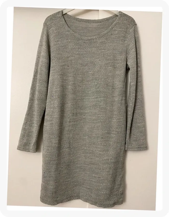 Robe pull gris chiné