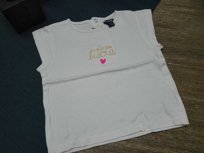 T-shirt blanc doré je veux des bisous