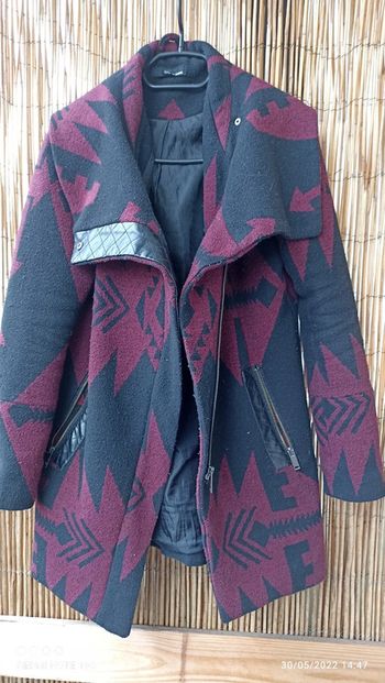 Manteau Bordeaux Motif Noir Tailly Weijl