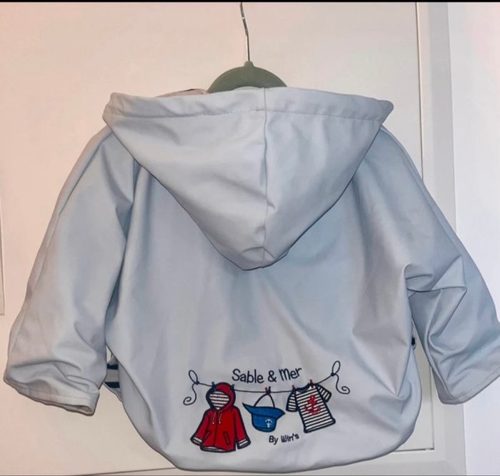 Parka style cape  bleu et marinière - Sable et Mer - photo numéro 2