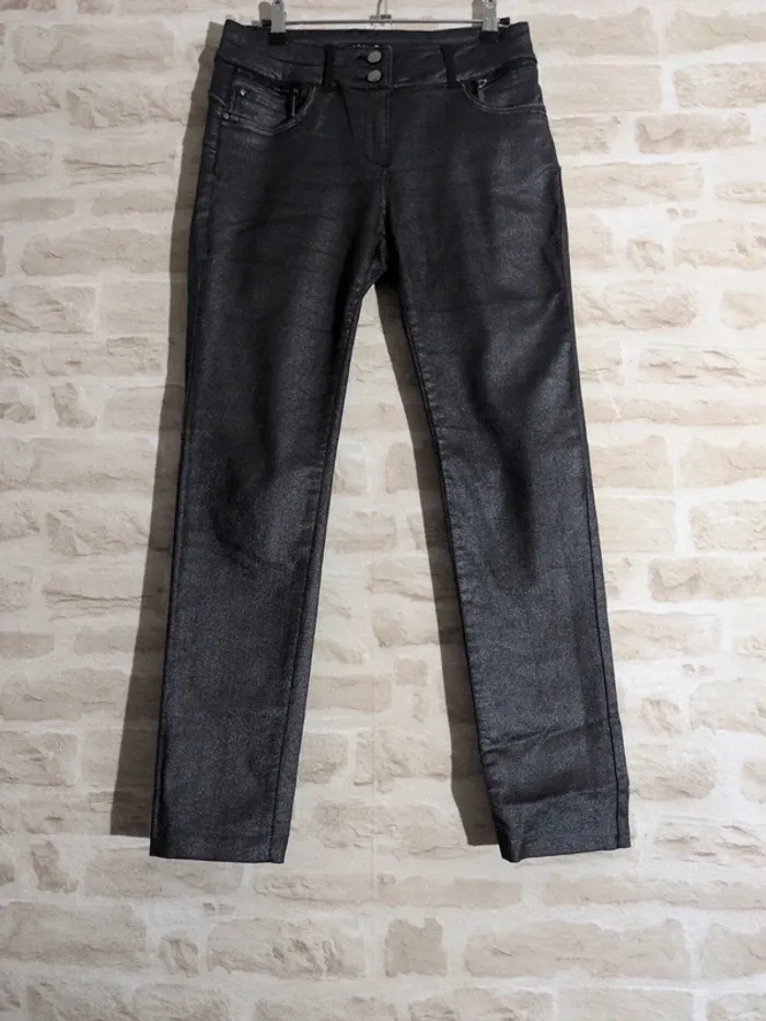 Pantalon Bréal – Taille L – gris effet pailleté