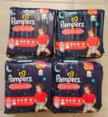 4 paquets de couches pampers pants night taille 6