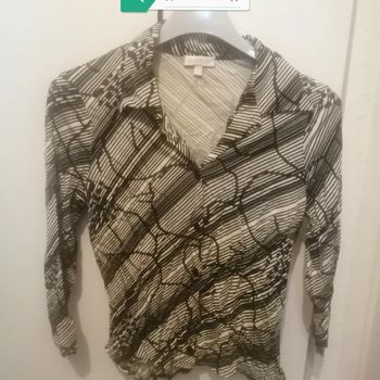 🌸Chemise noire /crème fluide à motifs fleuris Taille 36 "Kookai" 🌸