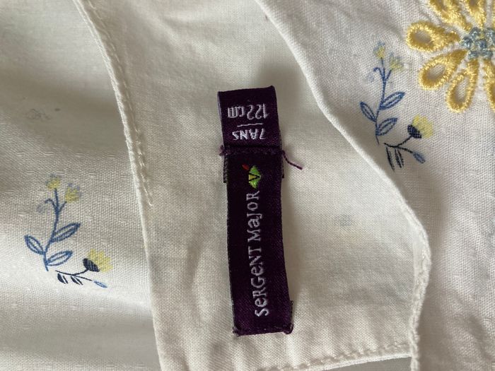 blouse manches courtes à volants brodée fleurs - photo numéro 7