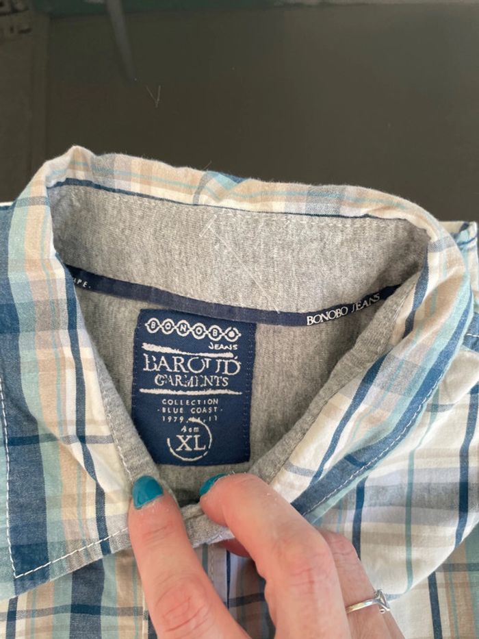 Chemise à carreaux en taille XL de la marque Bonobo, jean - photo numéro 2