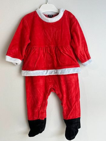 Pyjama bébé Père Noël rouge et blanc Kiabi, 18 mois