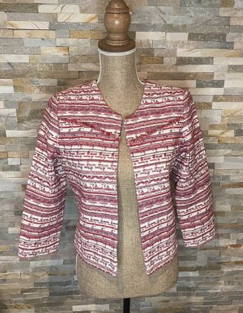 Veste rouge Etam manches 3/4 taille 38