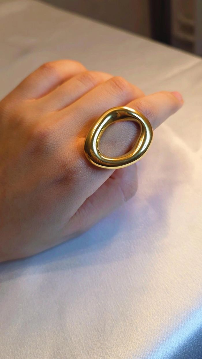 Bague Dorée Design Organique taille (8) - photo numéro 5