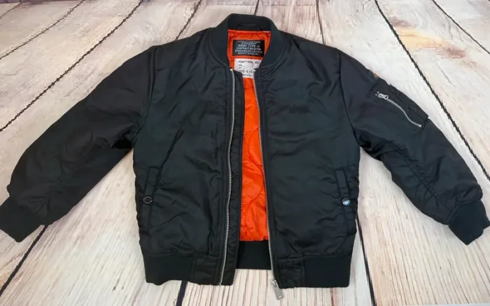 Blouson Bomber Schott noir modèle airforce enfant 8 ans