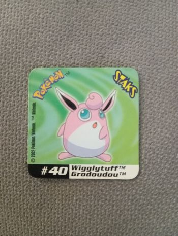 Magnet Pokémon Staks 2002 N°40 Grodoudou