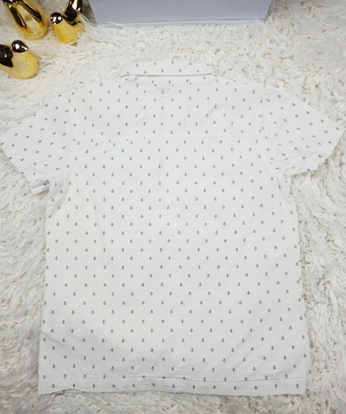 Chemise manches courtes blanc imprimé ancres marine Garçon taille 10 ans marque Kiabi 🎸 - photo numéro 7