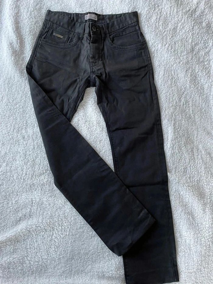 Jean droit straight noir effet cuir mat uni classique avec poches - Celio - photo numéro 2