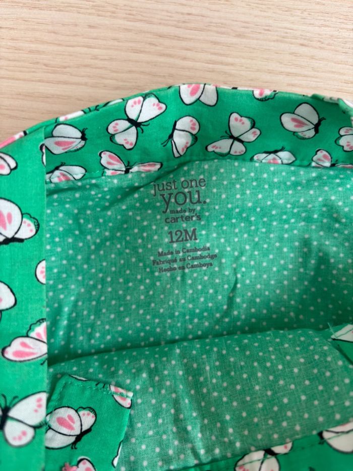 Robe body fleurs vertes Carter’s 12 mois - photo numéro 3