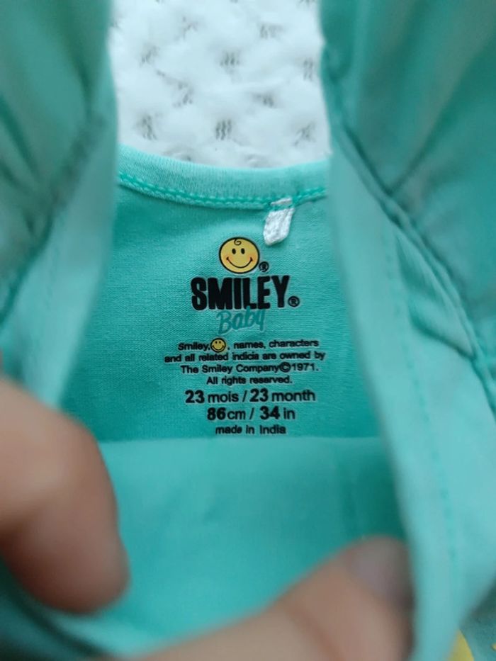 🔸 T-shirt Sans Manches à Volants Fille - Smiley 24 Mois🔸 - photo numéro 3
