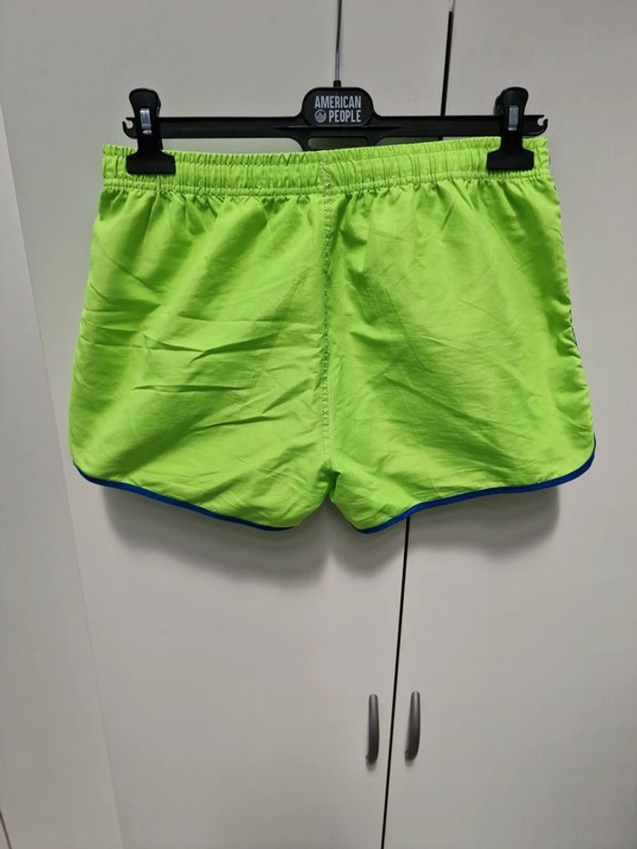 Short De Bain Vert Fluo Bleu Avec Poches - photo numéro 2