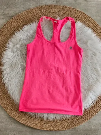 Débardeur rose fluo de sport domyos