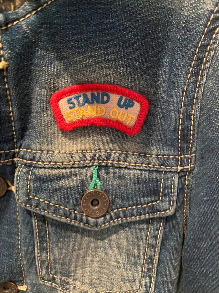 Veste en jean à capuche Benetton - photo numéro 2