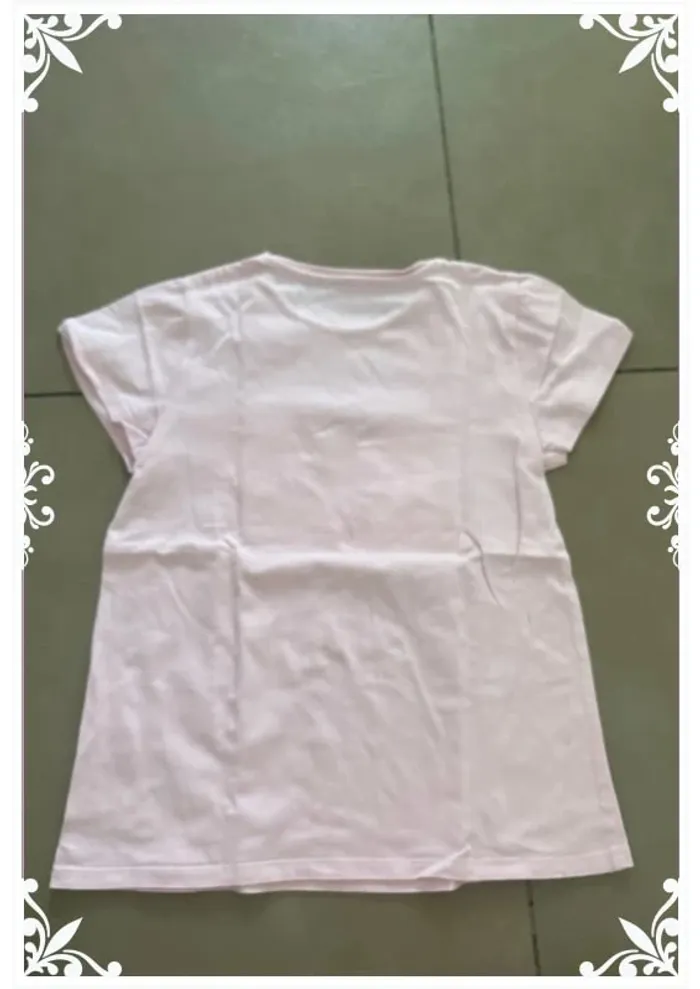 T-shirt rose fille 10 ans Vertbaudet - "Family team" - photo numéro 5