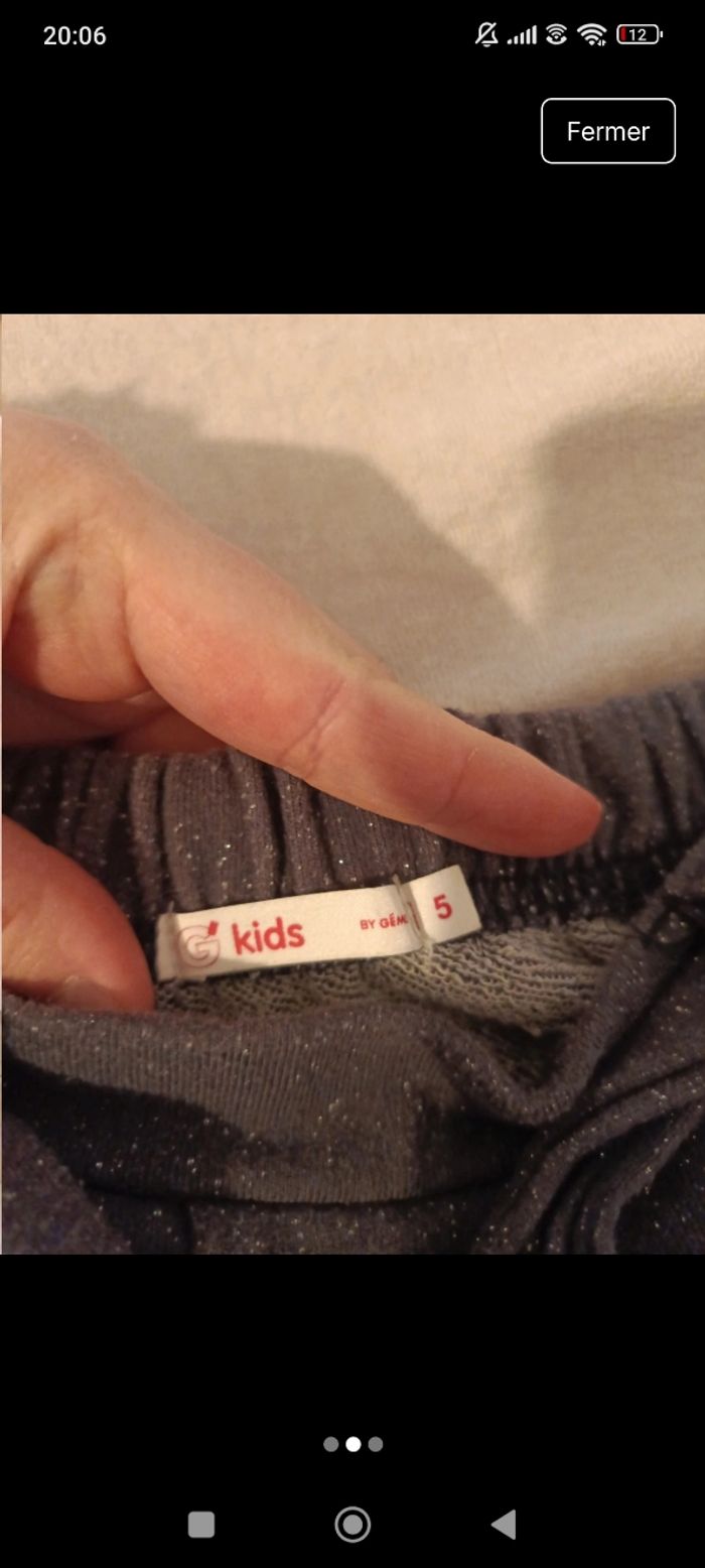 Jupe grise pailletée Gémo 24 mois - photo numéro 3