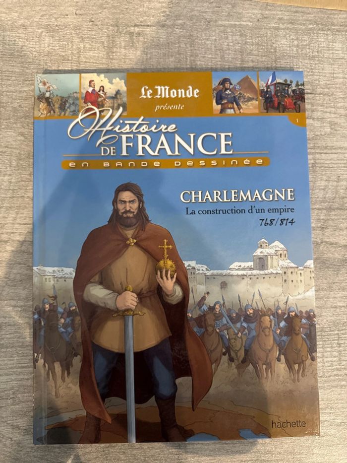 Livre Hachette Le Monde Histoire de France en bande dessinée – Charlemagne 📖