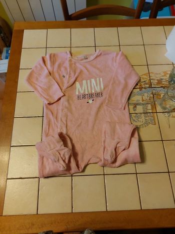 Pyjama hiver velours rose 23 mois